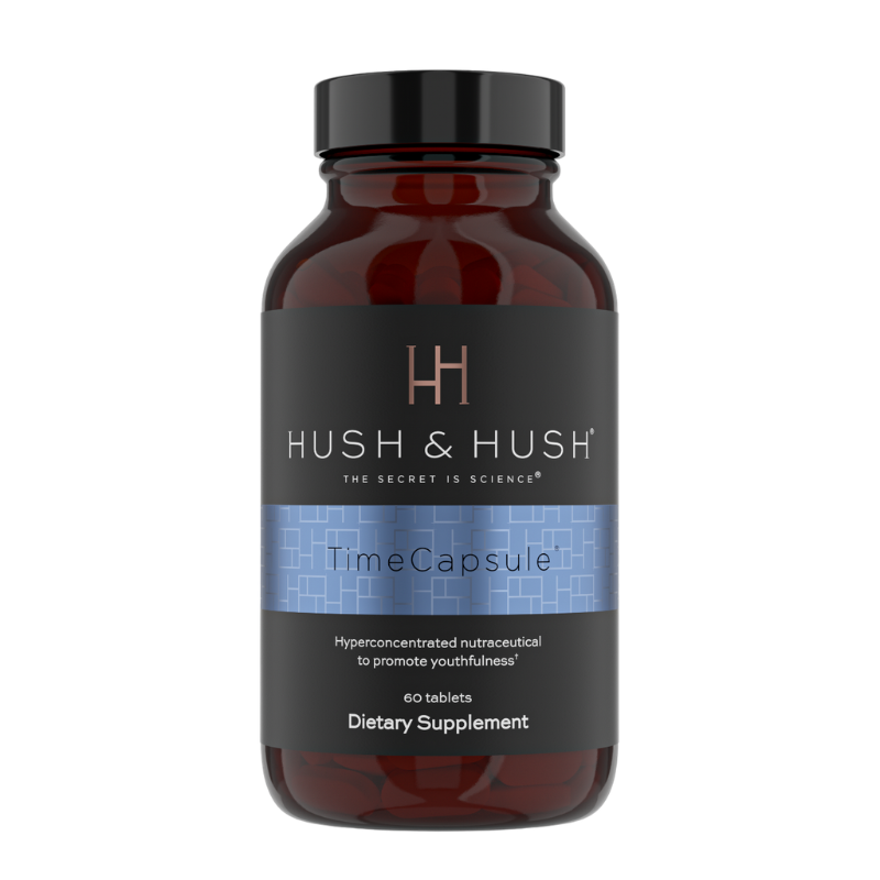 Hush & Hush TimeCapsule Nahrungsergänzungsmittel, 60 Tabletten, zur Förderung der Jugendlichkeit.