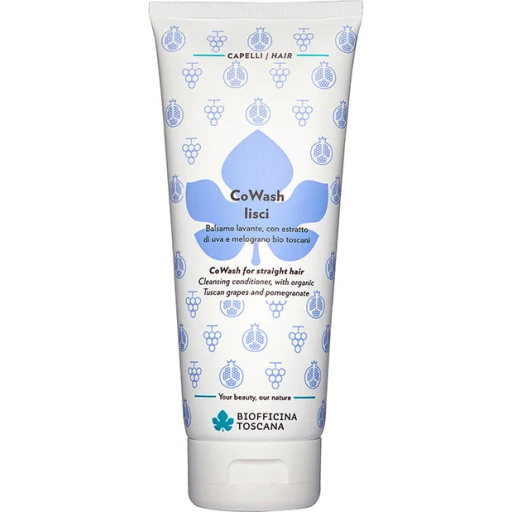 Biofficina Toscana CoWash für glattes Haar, 200 ml Tube, mit Bio-Extrakten aus toskanischen Trauben und Granatapfel.