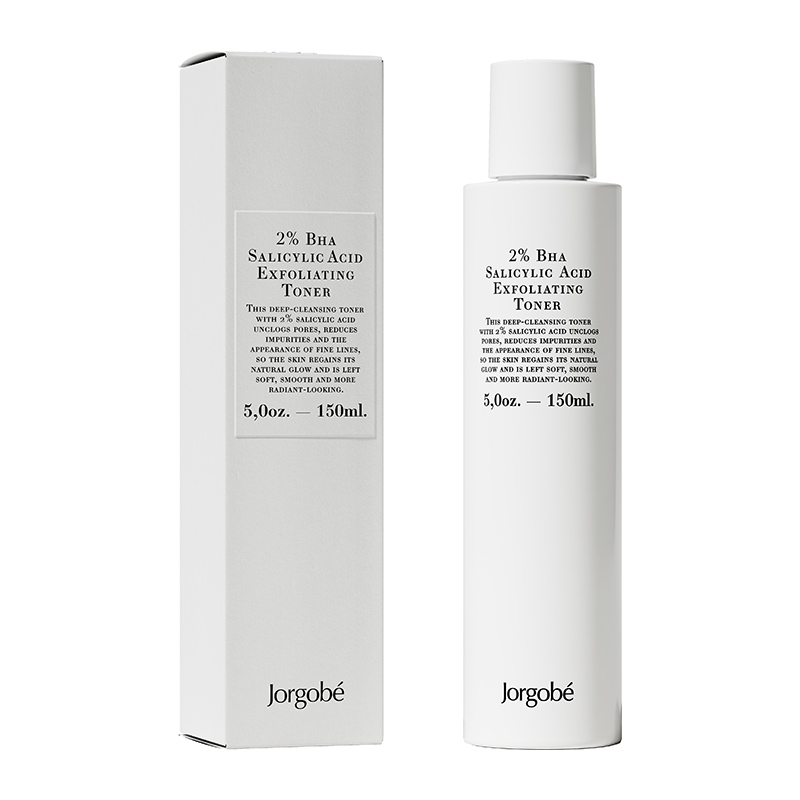 36BF91A5-7823-4941-A71F-94510BB0CB7F Jorgobé 2% BHA Salicylic Acid Exfoliating Toner, 150ml, neben der Verpackung.