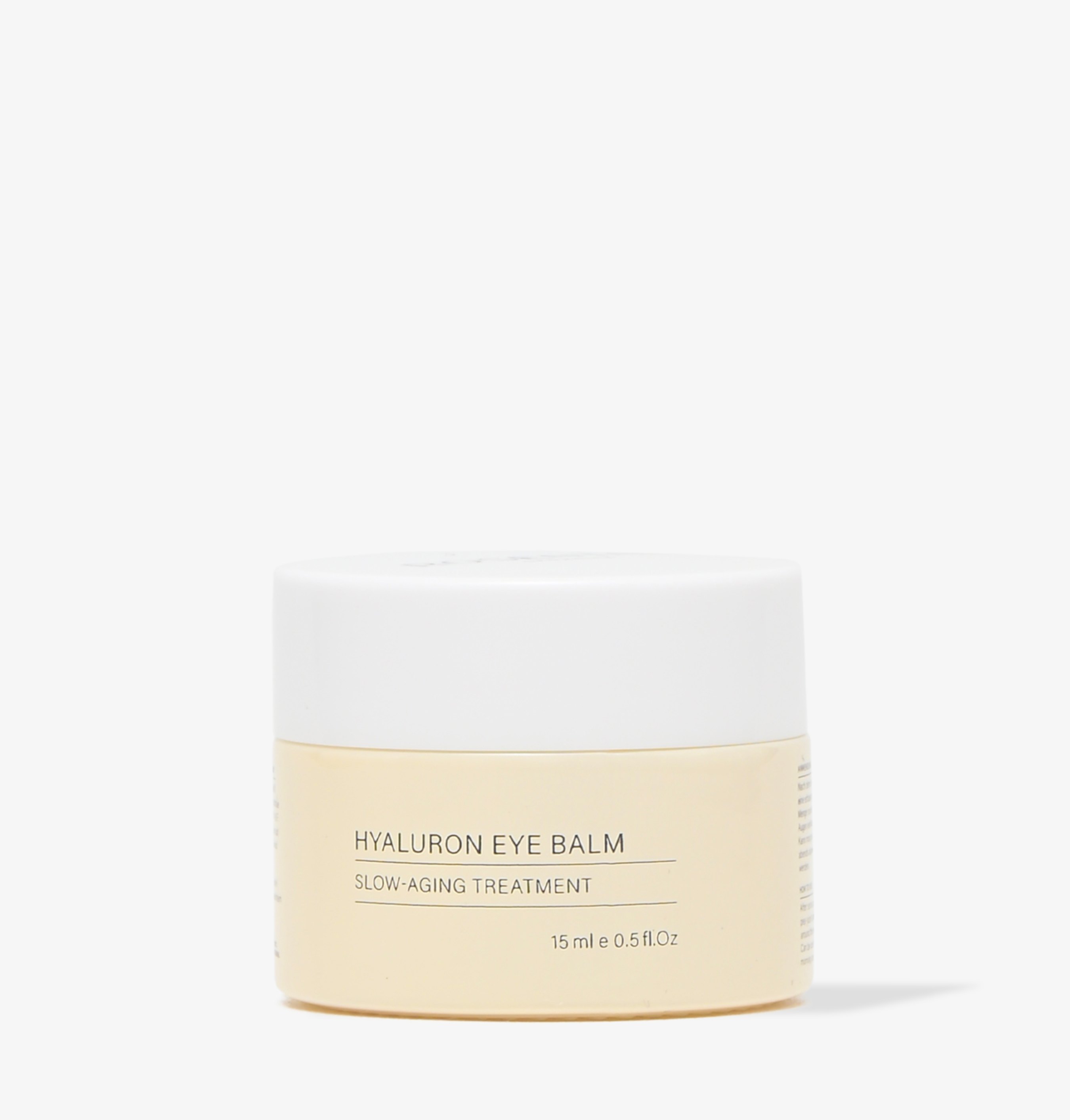 4260576411600 Ein Tiegel Hyaluron Eye Balm Slow-Aging Treatment, 15 ml, auf weißem Hintergrund.