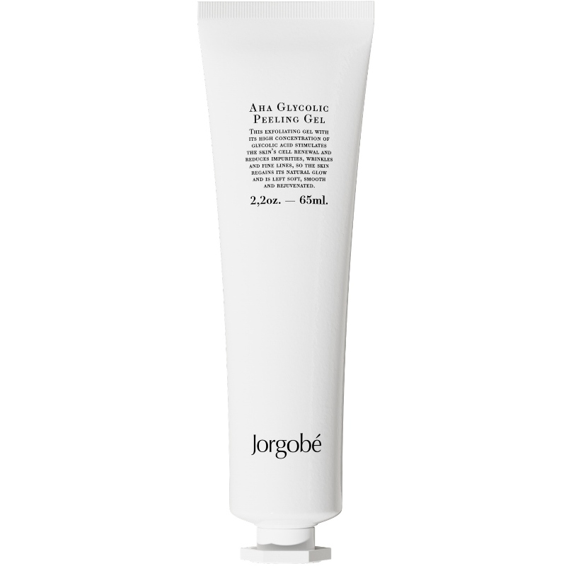 Jorgobé AHA Glycolic Peeling Gel in weißer Tube, 65 ml.