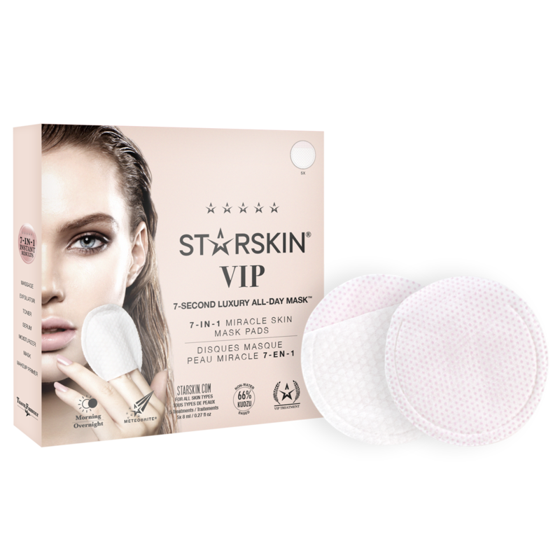 STARSkin VIP 7-Second Luxury All-Day Mask Verpackung und zwei Maskenpads.
