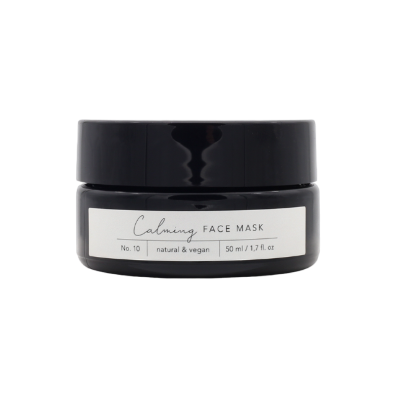 Schwarze Dose der 'Calming Face Mask No. 10' von Hello Sue, 50 ml, natürlich und vegan.