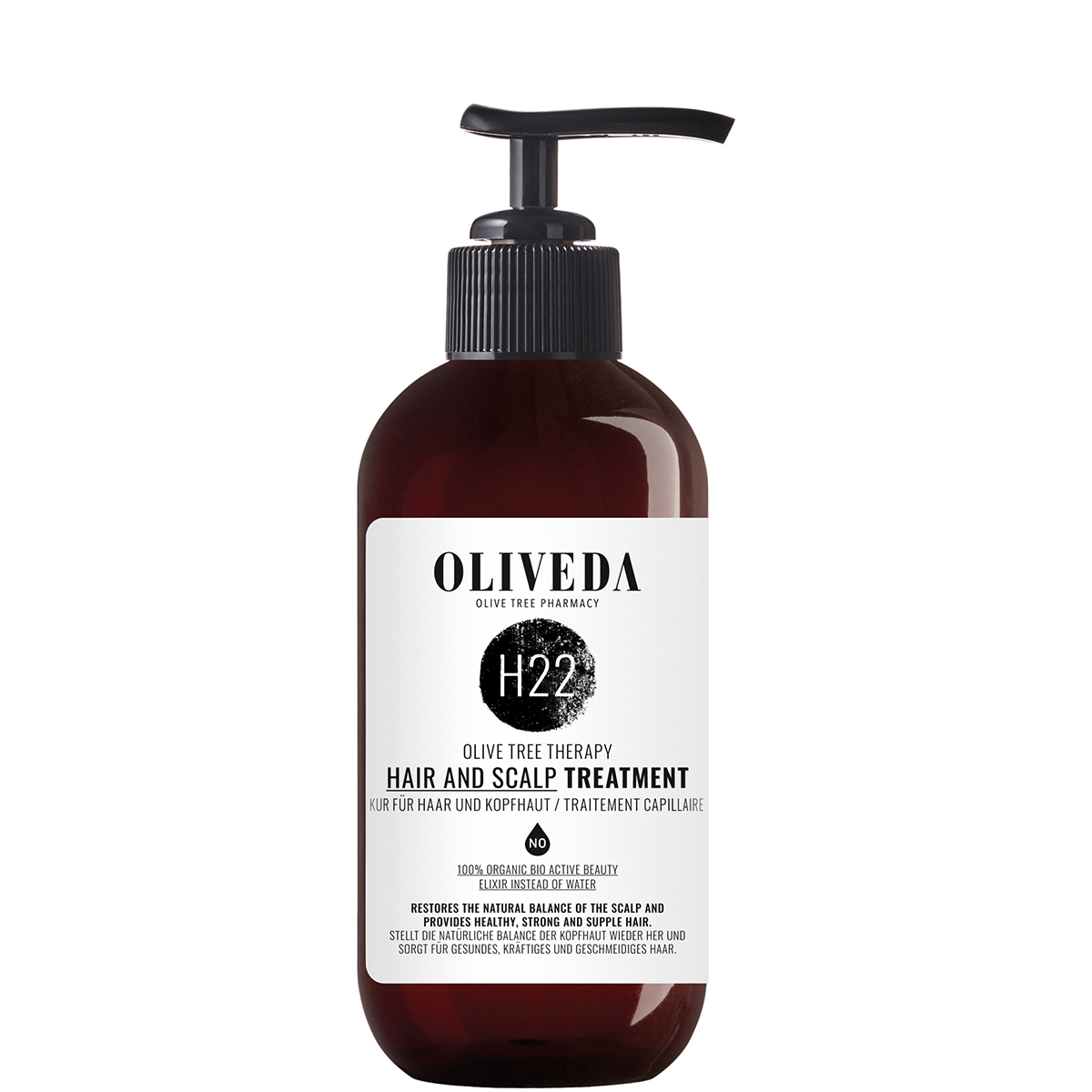 OLIVEDA_1200x1200_72dpi_H22_HairTreatment_250ml H22 Tratamiento para el cabello y el cuero cabelludo Regenerador
