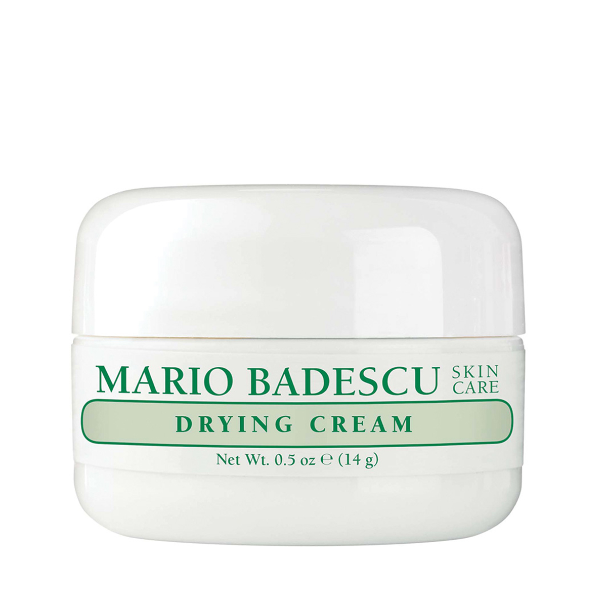 13407_0 Weiße Dose Mario Badescu Drying Cream, 14g, auf weißem Hintergrund.