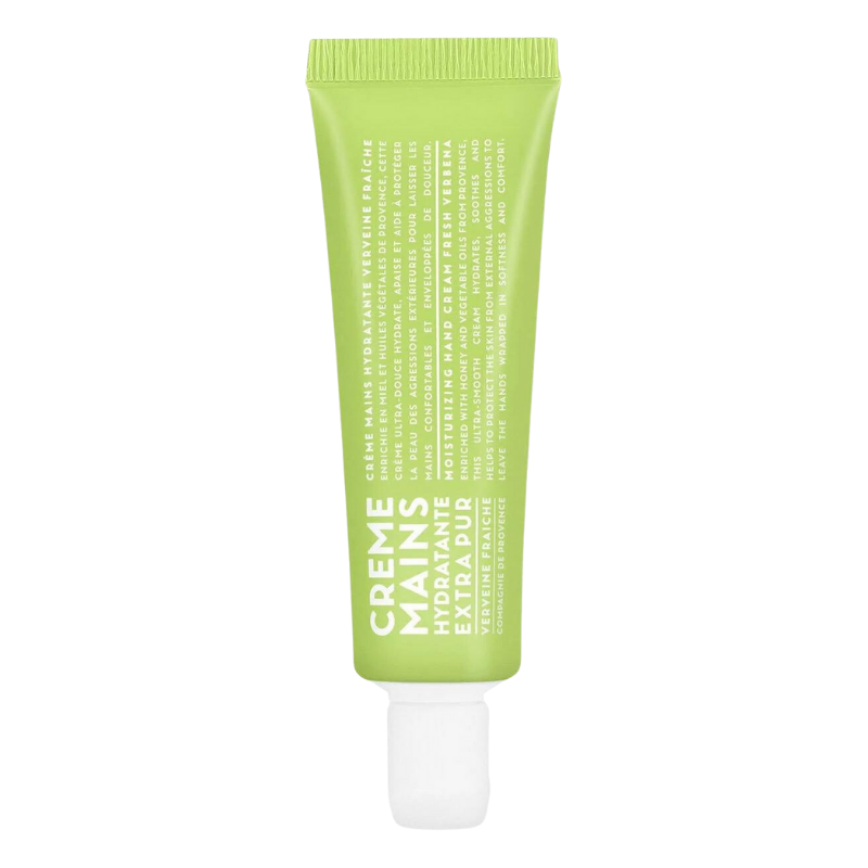 Grüne Tube mit Handcreme, 30 ml, Duftnote Frische Verbene, weiße Schrift auf der Tube.