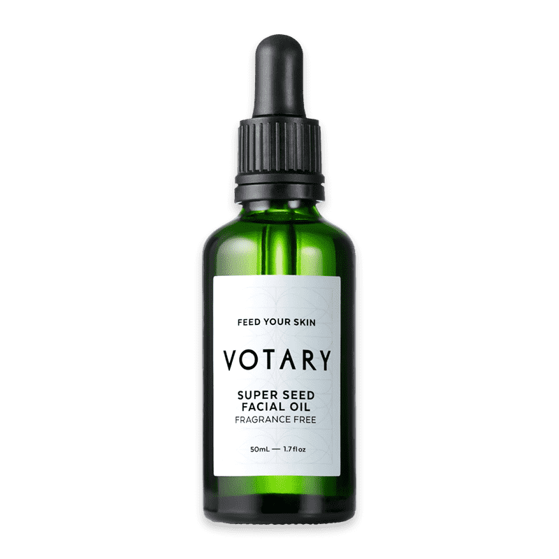 Super-Seed-Facial-Oil_optimized Grüne Flasche Votary Super Seed Facial Oil, 50ml, parfümfrei, mit Pipette.