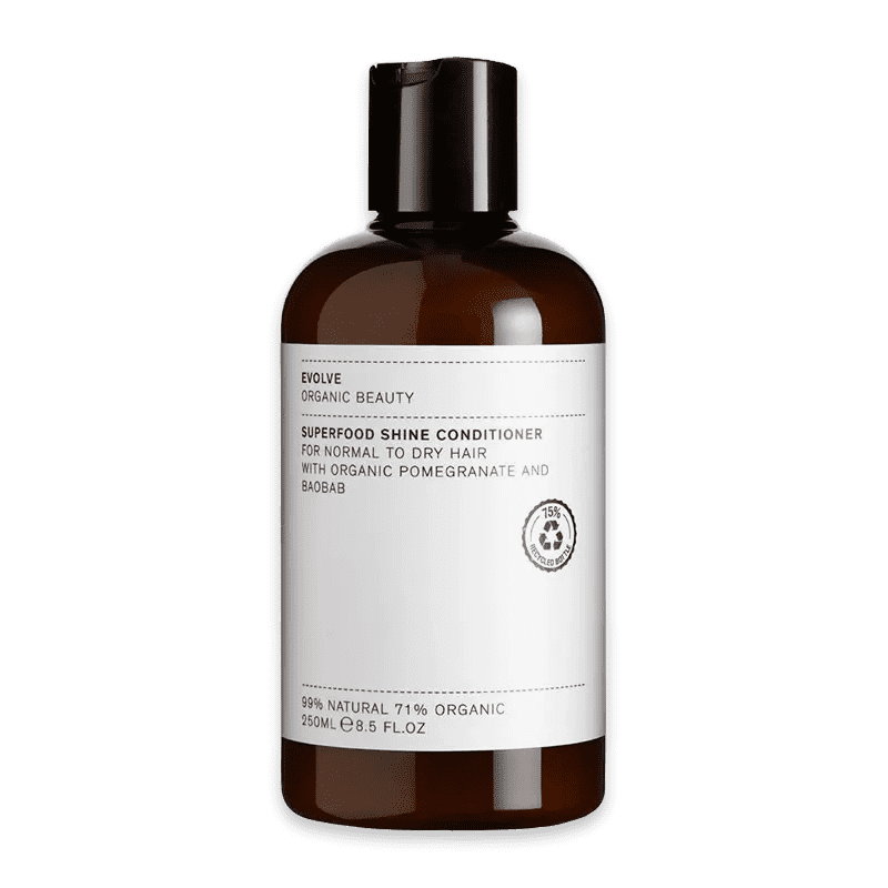 evolve-organic-beauty-superfood-shine-conditioner-aktion Evolve Organic Beauty Superfood Shine Conditioner für normales bis trockenes Haar, 250ml, mit Granatapfel und Baobab.